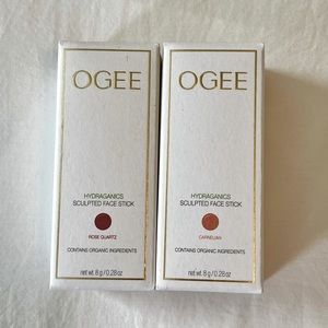 NEW! Ogee Sculpted Face Stick In Rose Quartz and Carnelian.